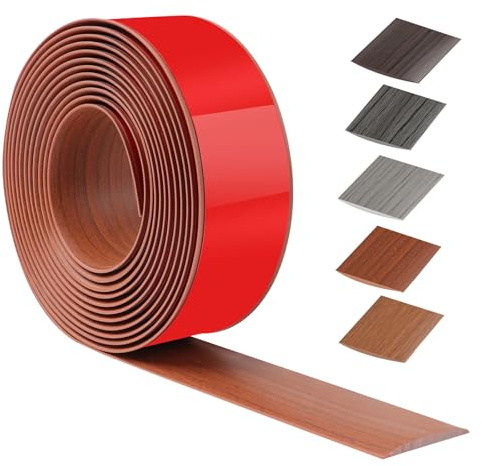 400cm X 5cm übergangsprofil selbstklebend PVC,übergangsleiste selbstklebend FüR KüChe/Wohnzimmer/Badezimmer,Türschwellen leiste Zum Verbinden Von Bodenaussparungen/Fliesen(Walnussholzmaserung)
