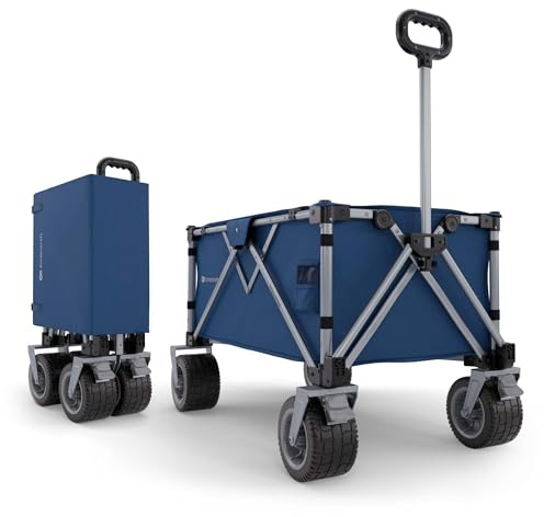 Kinderkraft ROLLER vikbar rullvagn, strandvagn upp till 130 kg, blå