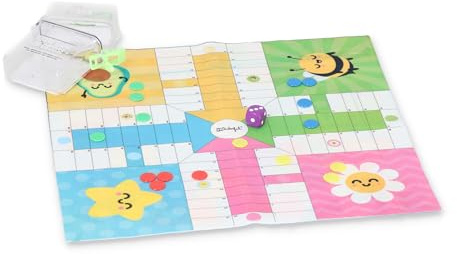 Mr.Wonderful - Juego de mesa reversible - Parchís + Juego de la Oca - Juego de mesa de viaje, de pequeño tamaño De 2 a 4 Jugadores - Lavable