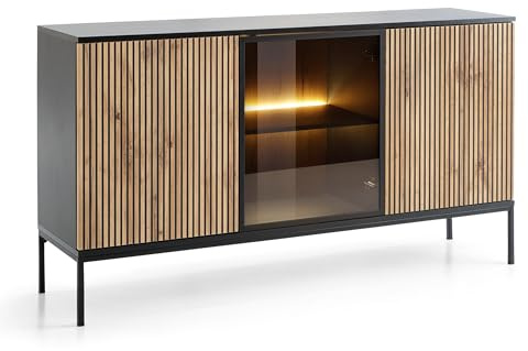 Kommode Laval K154 Eiche Wotan/Schwarz 154x83x39 cm