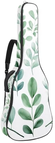 Gitarrentasche für Akustikgitarre, 101,6 cm, 101,6 cm, 106,7 cm, mit doppelt verstellbarem Schultergurt und Schlaufe zum Aufhängen auf der Rückseite, Grün / Grau / Salbei, Mehrfarbig 04, 42.9x16.9x4.7