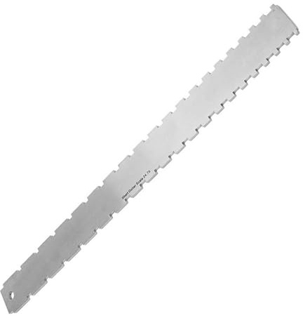Fenteer Gitarrenhals-Lineal mit gekerbter, Saitenlage-Lineal, Metall-Messlineal für Akustikgitarren, Heiminstrumente