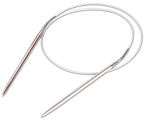 1 PCS Circular Knitting Needles – 4mm Stainless Steel Round Knitting Needle – 120cm Double Pointed Knitting Needles for Sweaters, Scarves, Hats, Blankets & Crochet Projects (Silver)