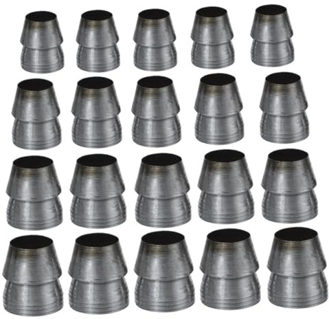 NUOBESTY Kit 20 Pezzi Cunei Manico in Ferro Conico Per Rinforzo Martello , Accessori Sicurezza Giardinaggio Connettori in Ferro Per Manici in Legno Duro