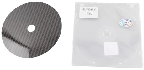 Bonbela Stabilisateur de Disque CD DVD en Fibre de Carbone, Tapis de Réglage de 0,2 Mm pour Lecteur à Plateau Supérieur avec Absorption des Vibrations Antistatiques, qualité Sonore (Noir)
