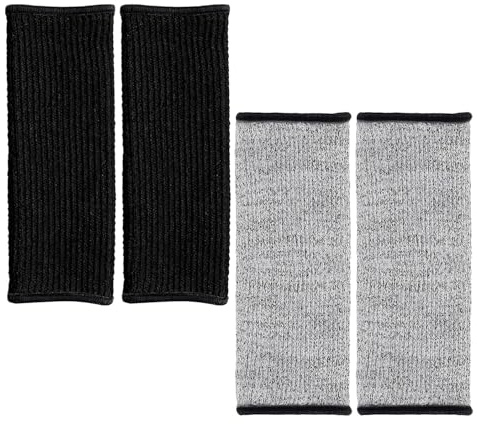 Zerodeko Manicotti Protettivi Antitaglio per Avambracci 20 CM Set 2 Paia Grigio e Nero Protezioni Resistenti a Forature e Contusioni per Giardinaggio Cucina Saldatura e Sicurezza Sul