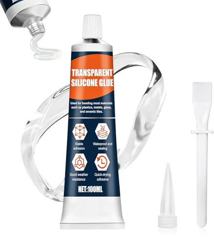 Silicone Trasparente, Resistente alle Alte Temperature,Sellado,Impermeabile | Silicone Neutro, Silicone Trasparente Sigillante, Secado Rápido, Fuerte Adherencia, Apto para Metales, Vidrio,Cerámica,100 ml
