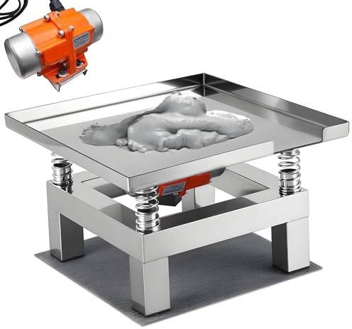 Tavola Vibrante Concreta/Cemento,Mini Piattaforma Vibrazione Acciaio Inossidabile 3000Volte/Min,Basso Rumore,Tavolo Vibrante Calcestruzzo,Tavolo Vibrante Compatto per Progetti Fai 35x35cm
