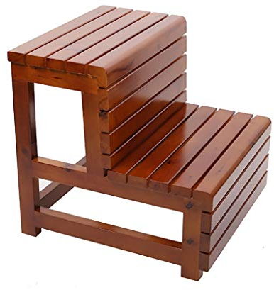 SH-Chairs Multifunktionale Holz Kreative Trittleiter 2 Schritte Trittleiter Stuhl Blume Ständer für Küche Dekoration Bibliothek