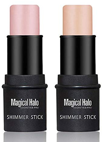 2 Colori Bronzer Highlighter Stick Fard Shimmer Cream Powder Waterproof Light Face Cosmetics