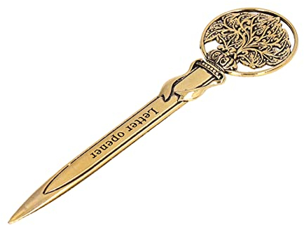 Brieföffner Zinklegierung Zuverlässig Langlebig Bequem Briefumschlagschneider Postmesser für Office Home Supplies Briefhelfer 5in(Gold)