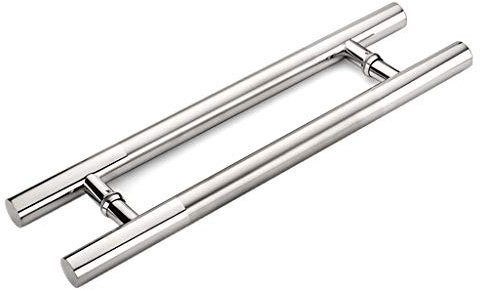 Robustes Tür-Hardware-Set, robuster Edelstahl-Glastürgriff/Scheunentor-Schiebegriff aus Holz, Oberfläche mit gebürsteter Oberfläche (1000 x 700 mm)