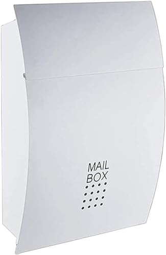 Briefkasten Wandbriefkästen mit Schlüsselschloss, mittelgroßer verzinkter Metallbriefkasten, 12,6 x 2 x 18 Zoll großer Briefkasten
