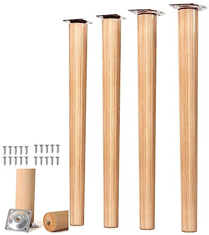 Nature Holzmöbel Beine Straight Holztisch Beine Feste Sich Verjüngte Hölzerne Sofa Beine Schrankfüße Für Schrank Couch Kommode Couchtisch Tv -Stand Set 4/40Cm(15.7In)