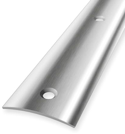 Übergangsleiste 3 x 30 x 2700 mm Übergangsschiene Übergangsprofil Edelstahl Glatt Mittig Versenkt Gebohrt Edelstahloptik Matt Wölbschiene