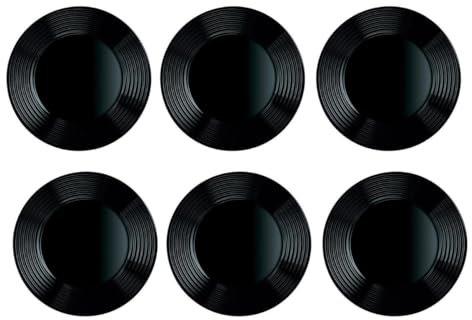 Luminarc Harena Negro 6 Plato Llano Vidrio Apto Microondas Apto Frigorífico Reciclable