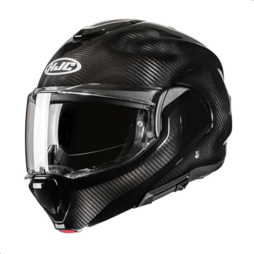 HJC F100 Carbon Solid Modular Motorcycle Helmet with HJ-45 Pinlock Visor, DOT Approved (Carbon, X-Large)