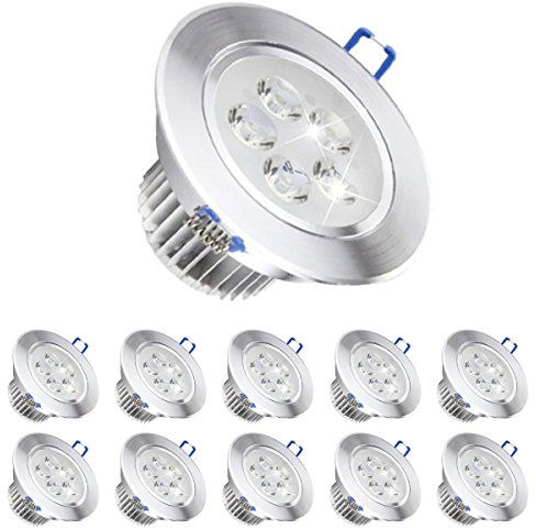POCKETMAN 10 x 220V 5W LED Faretti da incasso, Lampada da soffitto, con trasformatore, bianco freddo, 280-300 lumen (30W equivalente)
