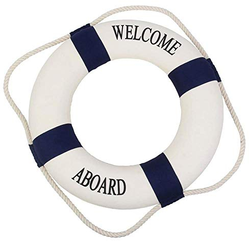 Aeromdale Rettungsring-Marine-Schwimmen-Ring-Dekoration-Mittelmeerdekoration oder dekorative Wandverzierungen (Marine, 35cm) Geschenk