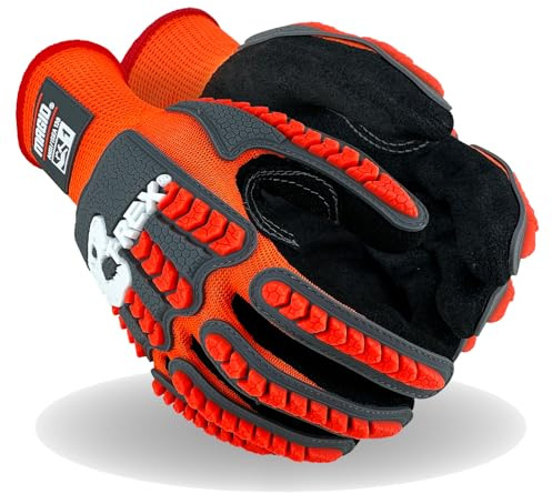 MAGID T-REX Flex Series Sandy Nitrile Coated Knit Impact Gloves, 1 Pair, 8/Medium, TRX400