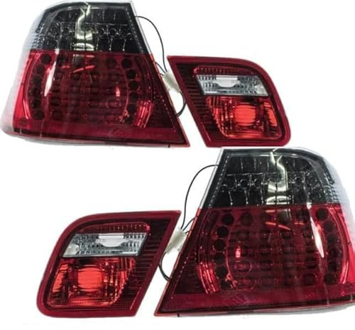 DM Autoteile 2x LED Rückleuchten SET passt für E46 Cabrio Rot Smoke 99-03 auf M3 Facelift