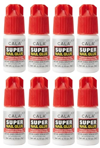 CALA Super Nail Glue – Professional Quick Dry Nail Glue Adhesive for False Nails, Tips & Art Accessories – Salon Quality Strong Hold for Natural Nail Repair (Pack of 8)
