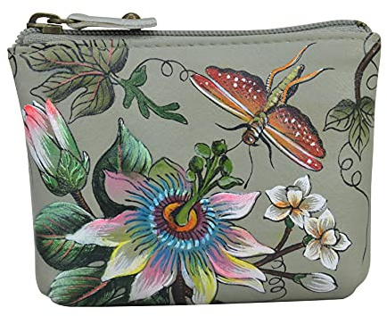 Anuschka Monedero para Dama de Cuero Genuino - Exterior Pintado a Mano - Floral Passion