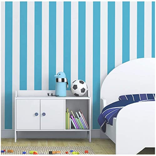 Weiße blaue Streifen Tapete Kontaktpapier Moderne geometrische Tapetemoderne minimalistische Tapetenrolle gestreift
