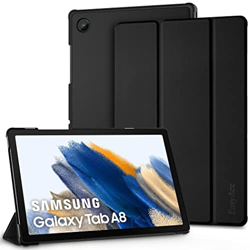 EasyAcc Hülle für Samsung Galaxy Tab A8 2022/2021 SM-X200/ X205/ X207, Schutzhülle Ultradünne PU Leder mit Standfunktion Kompatibel mit Glaxy Tab A8 10.5, Schwarz