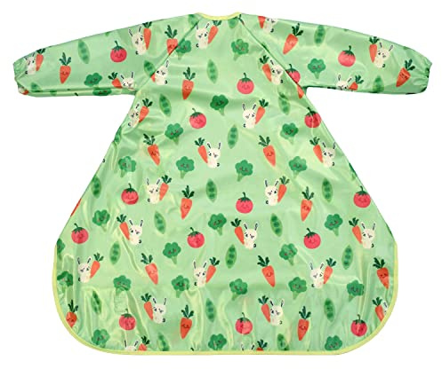 Bibetta Wipeezee Wipe Clean Coverall Weaning Bib With Sleeves - Green
