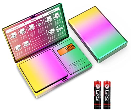 Brifit Feinwaage 0.01g, 200g / 0,01g Taschenwaage mit Hintergrundbeleuchtung LCD Bildschirm & Tara Funktion, 6 Einheiten, Grammwaage Goldwaage PräzisionswaageDigitalwaage (Bunt)