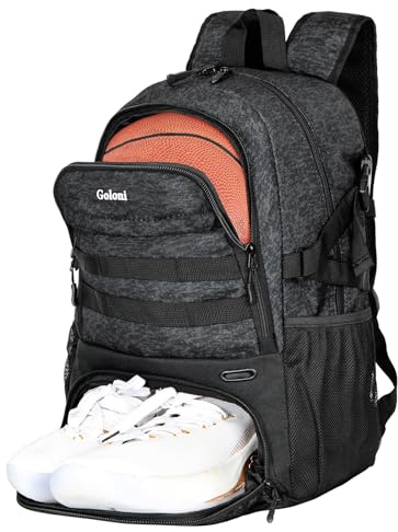 Goloni Großer Basketball-Rucksack mit Schuh- und Ballfach, Fußballrucksack, Baseball, Softball, Volleyball-Sporttasche, Reise-Rucksack, Basketball-Trainingsgerät, wasserabweisend