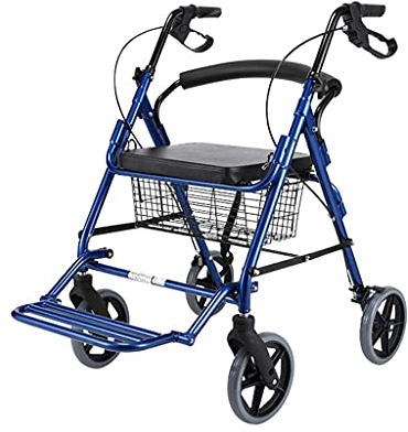 Rollator-Gehhilfen, Standard-Gehgestelle, Transport-Rollator mit Sitz und 4 Rädern – leichter, zusammenklappbarer Roll-Gehhilfe für Senioren – kompakte Mobilitäts-Gehhilfe, höhenverstellbar