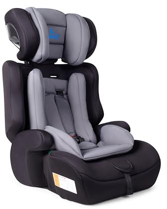 Toral Alzador Coche Niño - Silla Coche Grupo 1 2 3 i-Size - Desde 76-150 cm - Silla Coche Bebe - Elevador coche niño y niña - Silla bebe coche Modelo Gris