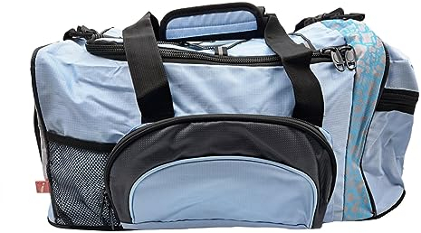 Sporttasche Fitness Trainingstasche mit Schuhfach Reisetasche Sport Training Tasche Gym Bag Kinder Herren Damen Umhängetasche Sporttaschen faltbar Freizeittasche (Blau)