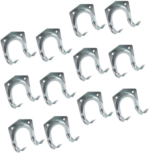 Metall-Deckenhaken, 15 Stück, starke Eisenhaken, Mopp-Aufhänger, robuste Garderobe, Besen, Wandhalterung, Garage, Aufbewahrung, Utility-Haken, Garagen-Werkzeug-Organizer-Haken, Eingangsbereich, Wandha