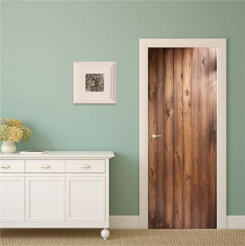 FLFK 3D Holz Türtapete Selbstklebend TürPoster Abziehen und Aufkleben Vinyl Wandbilder Entfernbar Mauer Aufkleber Zuhause Dekor 85x215cm
