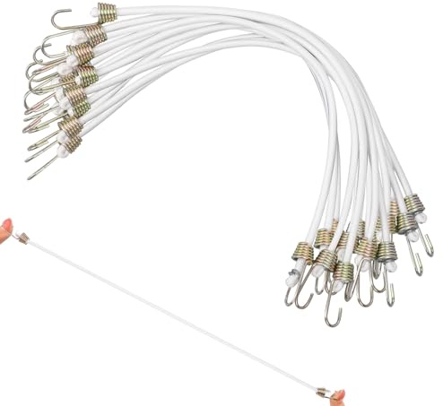 Lot de 15 tendeurs en caoutchouc avec crochets, haute performance, avec crochets, tailles universelles avec crochets, tendeurs polyvalents pour bagages, vélos, motos, voiture, chargement (26 cm,