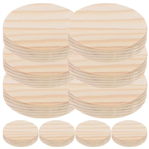 Veemoon 10 Stück Natürliche Runde Holzscheiben Unvollendete Runde Holzmünzen Für Diy-Kunsthandwerk Hochzeitsfeier-Ornamente (5 X 1 Cm)