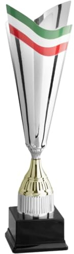 Hole Gadget | Premiazioni Personalizzate di qualità con Tricolore, Coppa Trofeo Personalizzabile per Eventi e Fantacalcio, Calcio, Padel. Coppe e Trofei Varie Misure (46 cm)