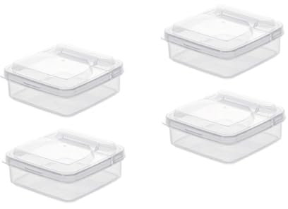 DECHOUS 4pezzi Contenitori Per Alimenti Freschi Trasparenti Per Clamshell Per Conservazione Ottimale Per Frigorifero e