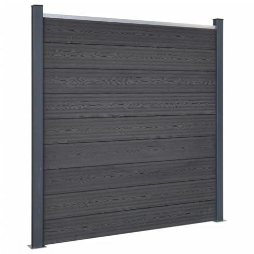 ZEYUAN Zaunelement-Set Grau 180x186 cm WPC, Sichtschutzstreifen, Sichtschutzzaun, Garten Zaunschutz, Balkonzaun, Stabzaun - 3211827