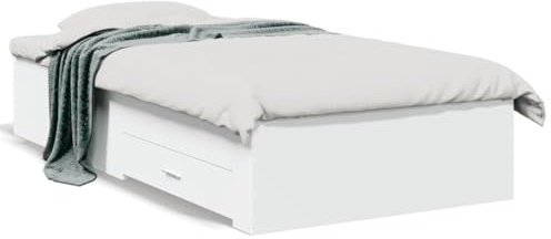 Juroupi Bettgestell mit Schubladen Bett Mit Stauraum Bettgestell Tagesbett Betten Bett Mit Schubladen Weiß 100x200 cm Holzwerkstoff - 3280419