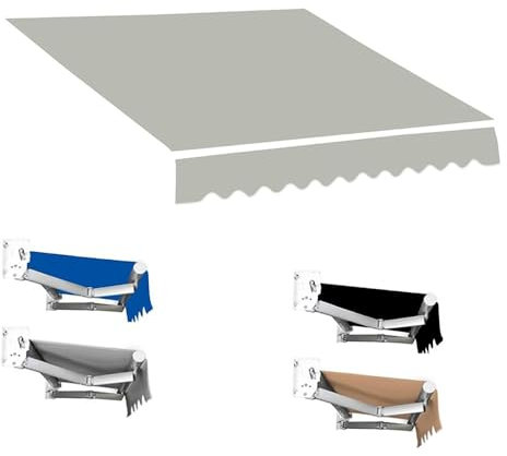 REDEXI Retractable Sun Shade Shelter Replacement Fabric, Waterproof Replacement Fabric Top Cover For Awnings, Patio Awning Replacement Canopy Cover(Grey,8.2x6.6ft/250x200cm)