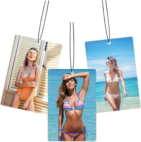 PRIVATEDIY Personalisiert Auto Lufterfrischer,Duftbaum Auto mit eigenem Bild/Foto/Text/Logo,Doppelseitiger Druck (Rechteckig)