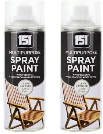 PEBBLE HUG 151 Clear Lacquer Spray Paint, Quick-Drying Formula, DIY Projects, Glossy Finish, Ideal For Wood, Metal, Perfect For Both Indoor And Outdoor, 400ml, (2 Pcs)