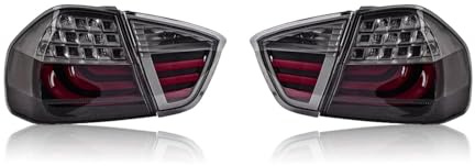 ALaaaaL Feux Arrière De Voiture pour BMW 3 Series E90 2005 2006 2007 2008,Feu Arrière Voiture Clignotant Gauche Droite Feu Freinageantibrouillard Feux Recul,Smoke Red