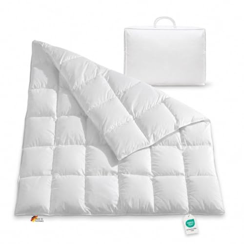 Daunendecke 200x200 warm | 2350g, Neue sibirische Daunen Federn, Bettdecke