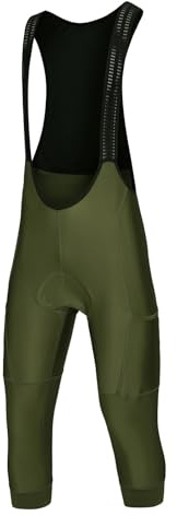 LIFESTARTA Salopette Ciclismo Pantaloncini con Bretelle da Ciclismo da Uomo 2 Tasche 3/4 Pantaloni da Bicicletta Estate Primavera Autunno Pantaloni da Abbigliamento da Bici