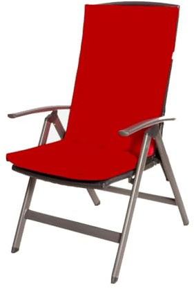 Set med 4 trädgårdsstolsdynor, trädgårdsstolsdyna, stolskudde, stolkudde med hög rygg, stolskudde, set med 4 stolsöverdrag (röd)
